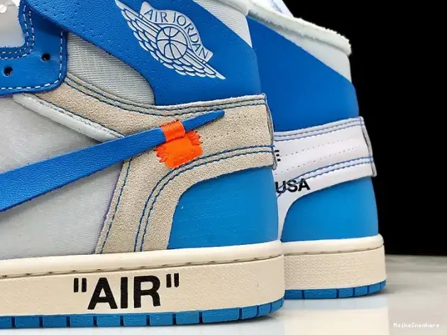MaikeSneakers 1 UNC Air Off-White AQ0818-148 Jordan Blue Powder 0616
